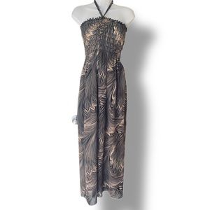 Halter gray maxi dress